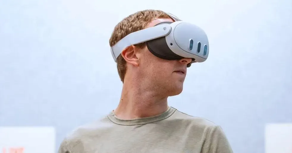 Mark Zuckerberg testando óculos de realidade mista Meta Quest 3 Reprodução/Instagram